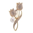 thumbnail image 3 of 2x Broche de Flor, Broches de Diamantes de Imitación, Broches de Ramo de Decoración, Broche de Solapa, Insignia para Vestido de Mujer, Ropa, Traje, 2 piezas, 3 of 8