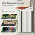 thumbnail image 7 of 3.8' x 8' Lean-To Metal Storage Shed with Lockable Door for Outdoor Equipment and Garden Tools, White, 7 of 7