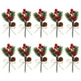 thumbnail image 2 of Dserfhy 10 Pcs Artificial Pine Needles Branches with Red Berry Mini Pinecone Picks for Gift Wrapping Crafts Holiday Wreath Christmas Tree Decor, 2 of 8