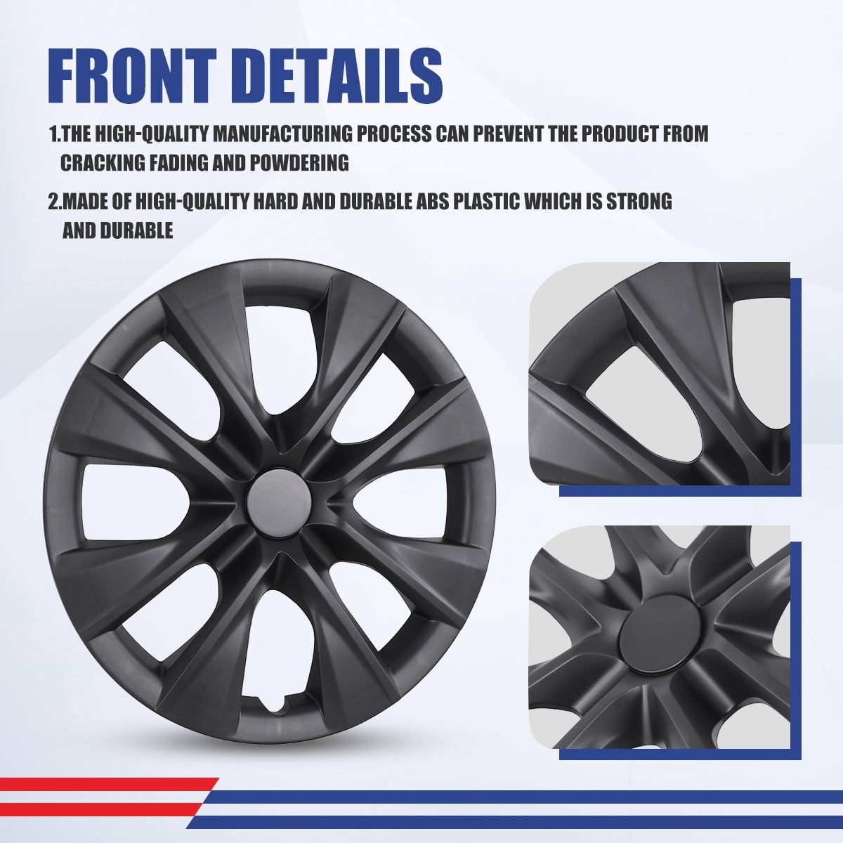 15" Set Of 4 Hubcaps Wheel Rims Cover for 2009-2019 TOYOTA COROLLA Compatible With Steel Wheels Snap On Installation(15-Inch,BLACK MATTE)