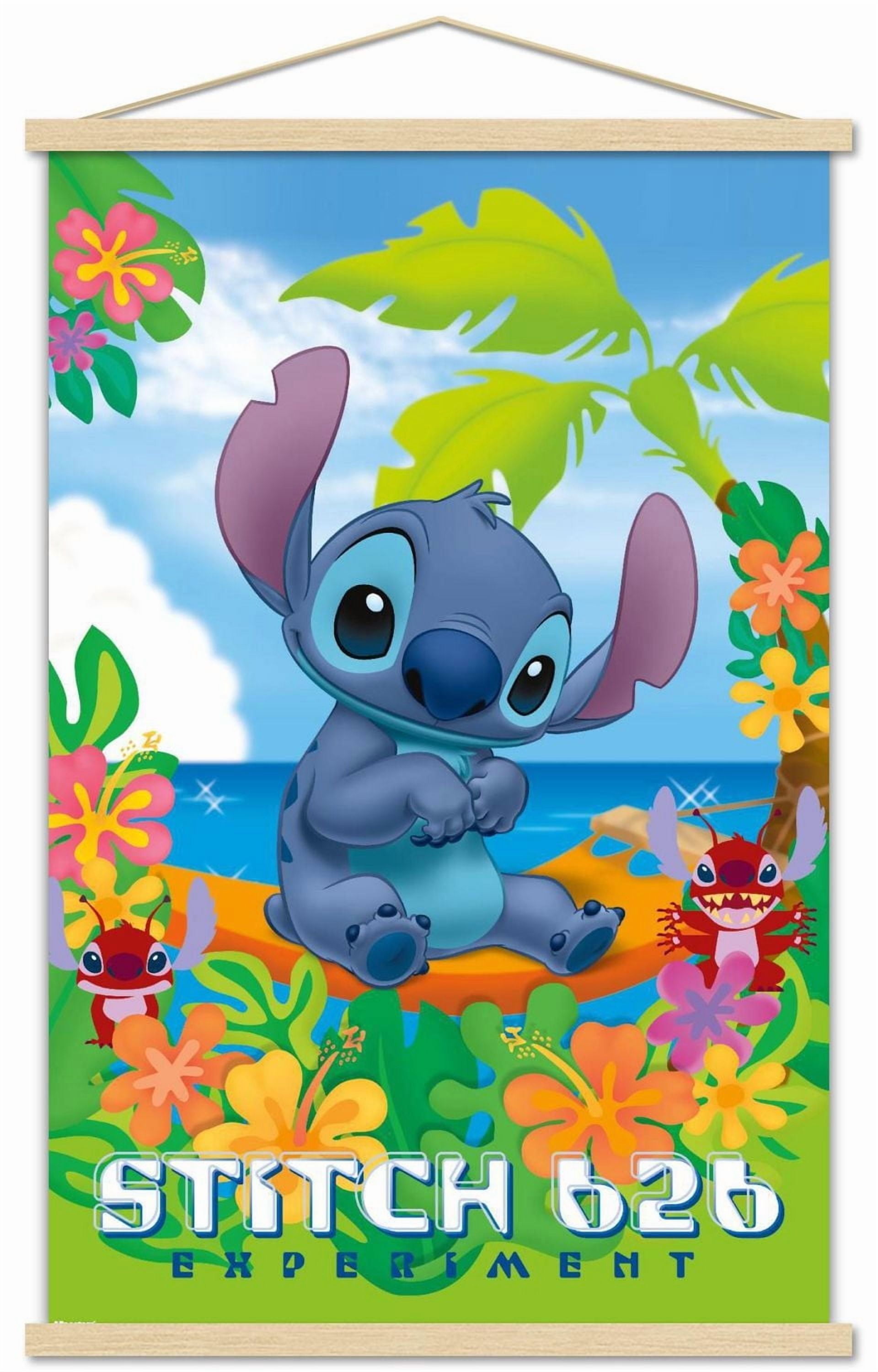 Disney Leroy and Stitch - Beach Wall Poster, 22.375" x 34" Framed