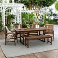 thumbnail image 3 of Afuera Living 6-Piece Extendable Outdoor Patio Dining Set in Dark Brown, 3 of 6