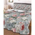 thumbnail image 3 of Quilts Twin XL Size, Vintage Spring Floral Soft Comforter Bedding Set for Bed, Summer Botanical Watercolor Lightweight Quilted Bedspread with Pillow Cover(2 Pieces) for All Season, 68x98 Inch, 3 of 6