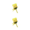thumbnail image 1 of Destyer 1/2/3/5 Coffre-Fort et Réutilisable de Mariage Boutonnière - Apparence Réaliste Large Épingle d'Application Fixation Broches Tissu Fleurs Jaune 2PCS, 1 of 6
