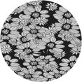 thumbnail image 1 of Ahgly Company Machine Washable Indoor Round Transitional Charcoal Black Area Rugs, 6' Round, 1 of 7