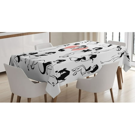 Girly Decor Tablecloth Famous Sexy Girl Model Full Body Features
