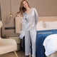 thumbnail image 3 of Pijama de seda madura de manga larga con encaje sexy para primavera y otoño, ropa de hogar para mujer, conjunto de pijama de talla grande, 3 of 6