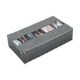thumbnail image 2 of Lengthwise Folding - Gray, 63x33x15CM Washable Cotton And Linen Six-compartment Shoe Box, Transparent Shoe Storage Box, 2 of 8
