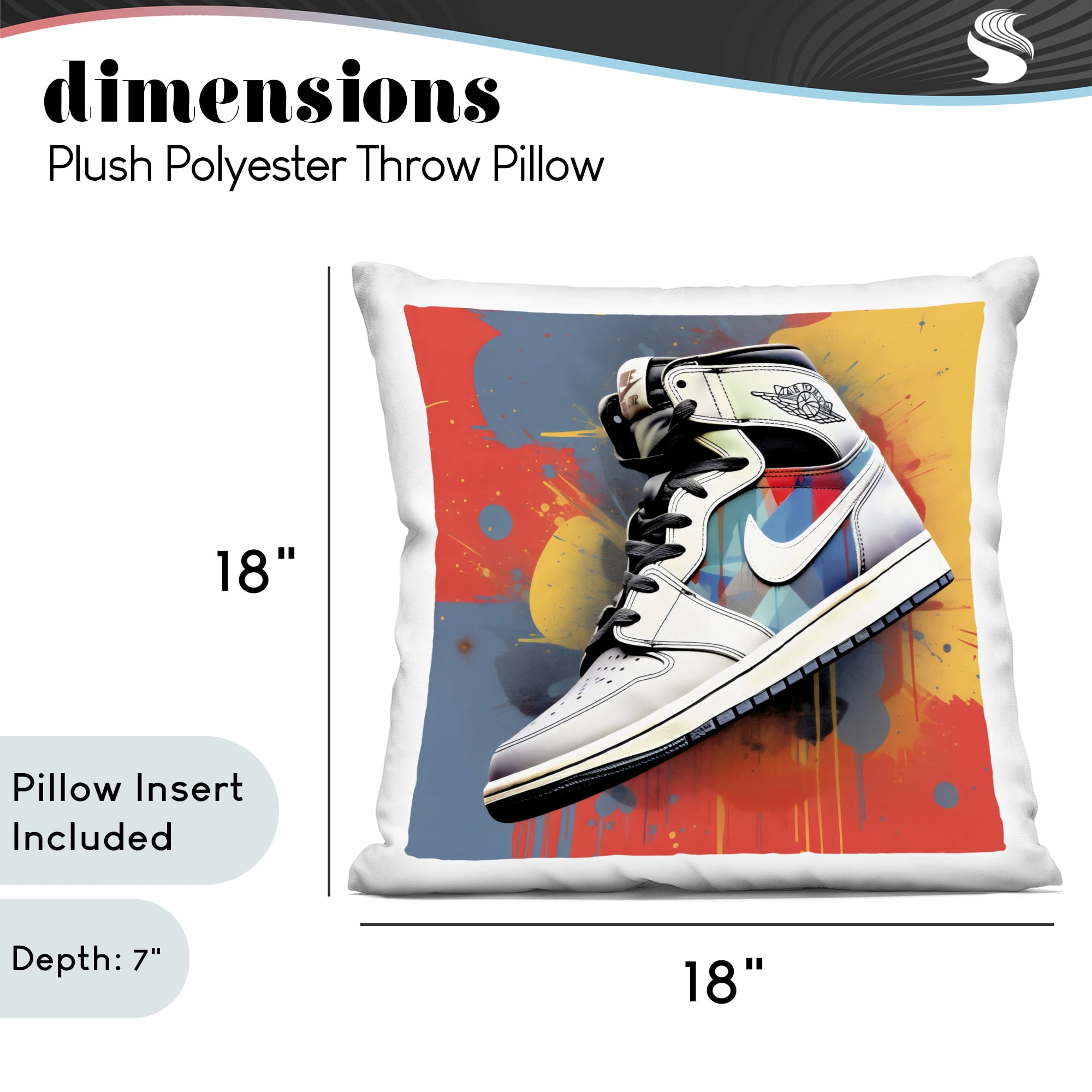 Stupell Industries Shoe With Colorblock Background Decorative Printed Throw Pillow, design by Creative Studio
