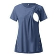 thumbnail image 7 of Edvintorg Maternity Nursing Shirt Short Sleeve Nursing Top Women's Pregnancy Breastfeeding Tee Casual Side Ruched Pregnant Maternity T-Shirt Ropa Embarazada, 7 of 7