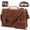 Brown, variant on 15.6 Inch Messenger Bag for Men Flap Vintage PU Leather Laptop Bag Work Briefcase with Wallet Satchel Computer Bag,Brown
