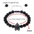thumbnail image 3 of RSAMD Luxury Crown Natural Stone Matte Black Charm Men's Copper Bead Fashion Bracelets-L002-3, 3 of 3