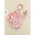 thumbnail image 2 of Honganda Bébé Filles 2Pcs Vêtements d'Automne, Tricot Côtelé Robe Tutu + Bandeau, 2 of 8