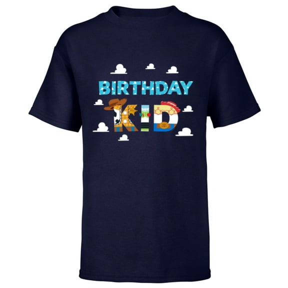 Disney and Pixar’s Toy Story Clouds Birthday Kid - Short Sleeve T-Shirt for Kids - Customized-Navy