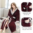 thumbnail image 3 of Long Peignoir à Capuche pour Femmes en Flanelle Douce, Robe de Spa en Peluche, Robe de Nuit Chaude pour l'Hiver, 3 of 6