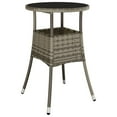 thumbnail image 3 of vidaXL 3 Piece Garden Bistro Set with Cushions Black Poly Rattan, 3 of 5