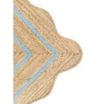 thumbnail image 2 of Vintage Jute Area Rug Decor Braided Rectangular Scalloped Vintage Carpet with Multi Border Teal 2'6" x 14' BY KALVEERA, 2 of 4
