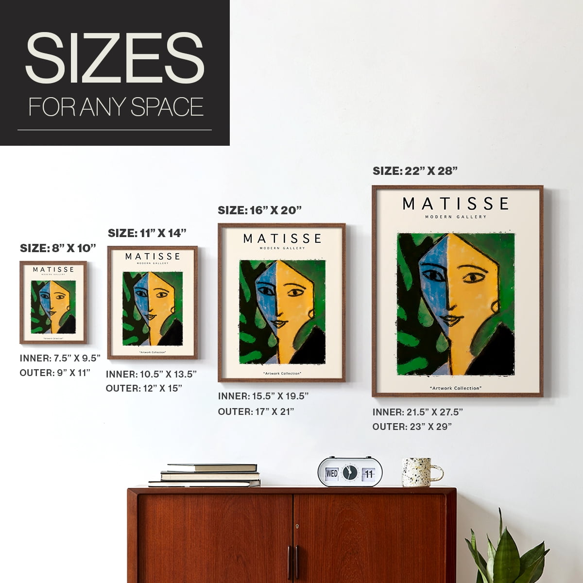 Matisse CLXXV Framed Print in Brown Solid Wood 11 x 14 Framed Print
