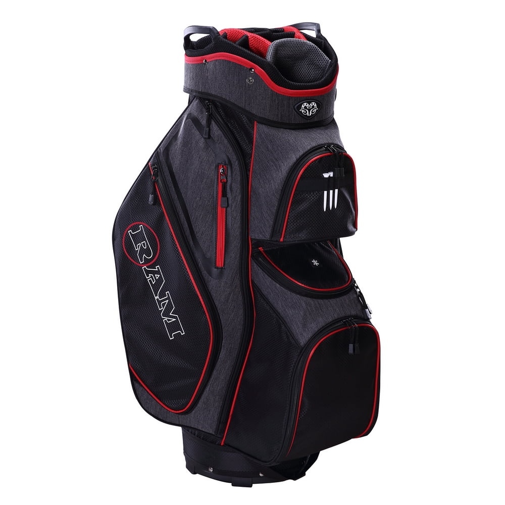 Ram Golf Tour Cart Golf Bags for Men with 14 Way Dividers Top Black, Red