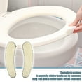 thumbnail image 3 of Unique Bargains 2 Pair Toilet Seat Cover Pad Bathroom Warm Toilet Seat Cushion Washable Reusable Beige Brown, 3 of 6