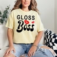 thumbnail image 2 of Gloss Boss Design with Lip Graphics, Butter Comfort Colors T-Shirt, 3XL, 2 of 3