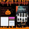 thumbnail image 2 of Halloween Press on Nails Medium Almond Fake Nails Full Cover Nightmare Nails Christmas Nails Spider Web False Nails Matte Glue on Nails Artificial Acrylic Nails for Women Girls 24 Pcs Halloween, 2 of 4