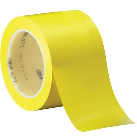 3M™ 471 Vinyl Tape, 5.2 Mil, 3" x 36 yds., Yellow, 3/Case (T9684713PKY)