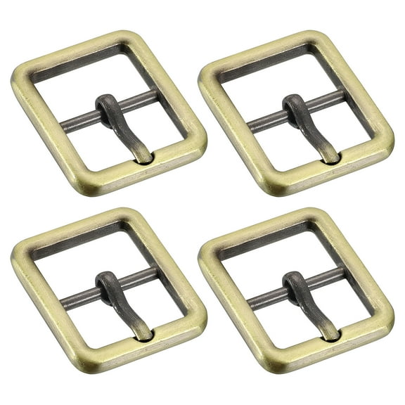 Uxcell 4Pack 0.75" Single Prong Belt Buckle Oval Center Bar Buckles for Belt, Bronze