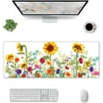thumbnail image 2 of XL Large Cute Mouse Pad, Extended Sunflower Gaming Mousepad, Non-slip Waterproof Long Floral Mousepad Desk Mat for Laptop, Keyboard and Computer for Gifts Decor Women Office, (Colorful, 31.5*11.8 In), 2 of 6