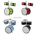 thumbnail image 4 of Set Kids Children Junior Beginners 3-Piece Drum Set Drums Kit Percussion Musical Instrument with Cymbal Drumsticks Adjustable Stool, 4 of 5