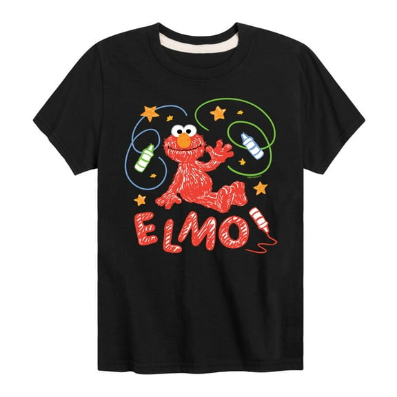 Sesame Street - Scribble Elmo - Toddler and Youth Short Sleeve Graphic T-Shirt