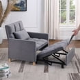 thumbnail image 3 of 31.3" Sleeper Chair Bed, Convertible Chair, 3 in 1 Multi-Function Folding Ottoman Sofa Bed, Pull Out Sleeper Chair Beds, Adjustable Chair with Pillow, Single Bed Chair for Small Space, Gray, 3 of 7