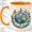 Orange, variant on World Map Compass Accent Mug, 11oz Ceramic Coffee Cup for Travelers