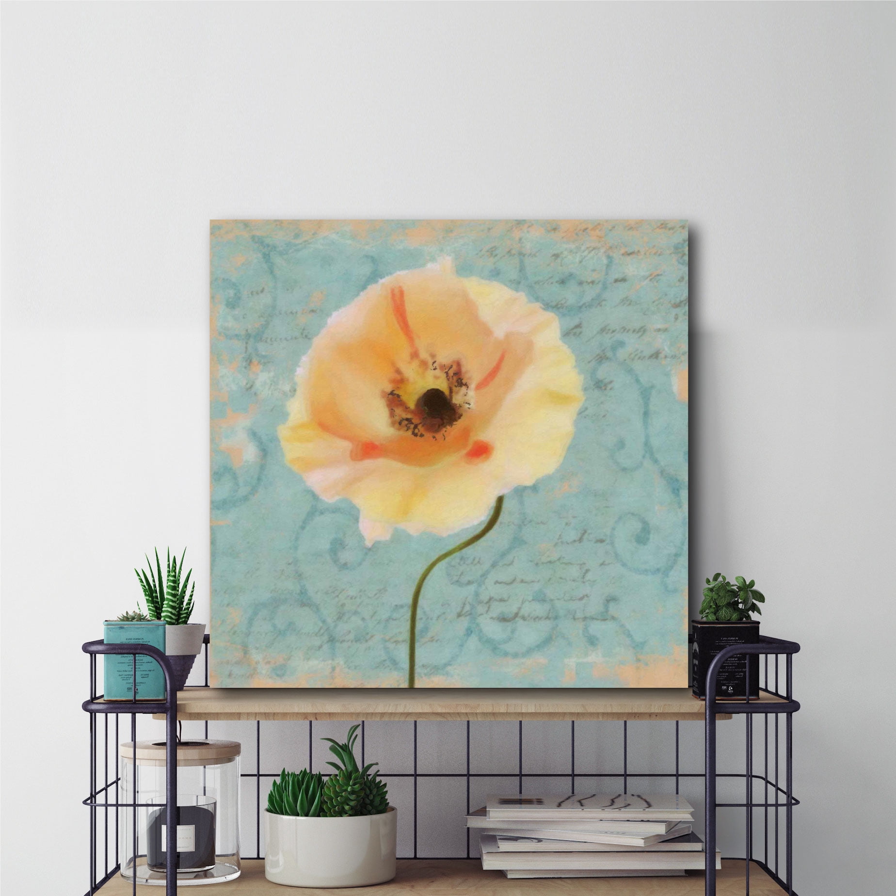 Courtside Market Blue Poppy Script II Gallery-Wrapped Canvas Wall Art, 16x16