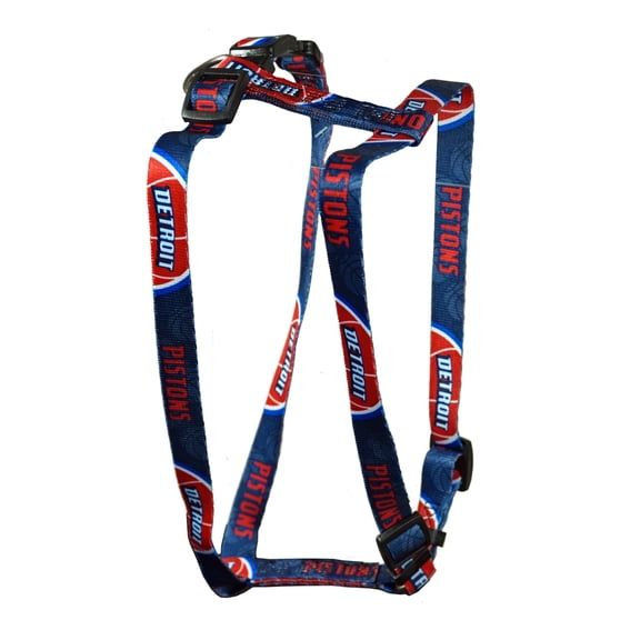 Detroit Basketball Pistons Extra Small XS 5/8 Inch Wide Adjustable Dog Harness 8" - 14"