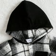 thumbnail image 5 of yocbz Boys Outfits Toddler Baby Boys Kids Flannel Plaid Shirt Outfits Set Winter Hoodie Top Pants Clothes 2 PCS Black,Size for 12-18 Months, 5 of 8