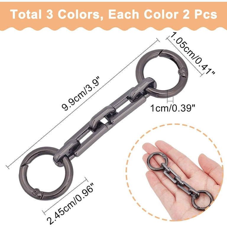 6Pcs 3.9x0.4In Bag Extender Chain 3 Colors Handbag Extension Chain Strap  Extender Women Bag Accessories for Women Girls DIY Handbag Wallet Bags