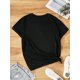 thumbnail image 2 of Women'S Vintage Lips Print T-Shirt, Polyester Knit Fabric, Crew Neck Short Sleeve Casual Top, Geometric Pattern Summer Tee, Regular Length- Fashion Clothing, 2 of 7
