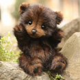 thumbnail image 2 of Handmade Alpaca Wool Plush Teddy Bear - Fully Jointed And Super Soft - 9.84 Inch Xxf, 2 of 5