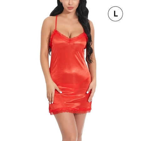 

Women Sexy Lingerie Dress Lace Nightgown Strap Spaghetti Nightwear Sleepwear
