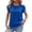 Royal Blue #039, variant on Women's Textured T Shirts Cotton Polyester Blend Petal Sleeve Casual Tops Crew Neck Ruched Loose Fit Tunic Tees for Summer Daily Wear, XL