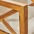 thumbnail image 5 of Elisha Outdoor 4 Seater Acacia Wood Club Chair and Coffee Table Set, Teak and Beige, 5 of 9