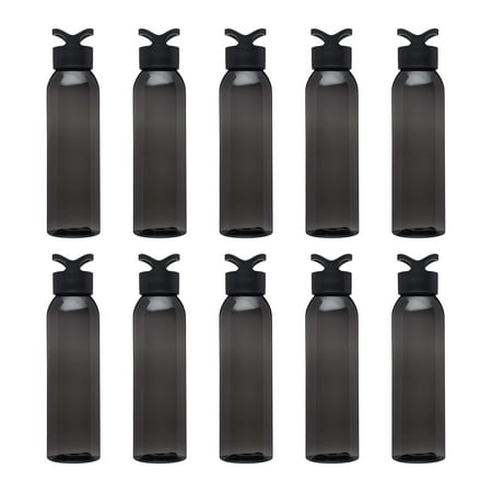

Trainer Tritan Plastic Water Bottles 22 Oz. - Set of 10 - Reusable Bulk Pack - Black