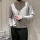 thumbnail image 3 of Suéter de cuello redondo para hombre, ropa popular coreana, suéteres de punto para hombres, jerséis de estilo urbano, prendas de punto holgadas, 3 of 5