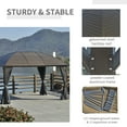 thumbnail image 4 of Outsunny 10' x 13' Hardtop Gazebo, Steel Roof with Sidewalls, 4 of 9