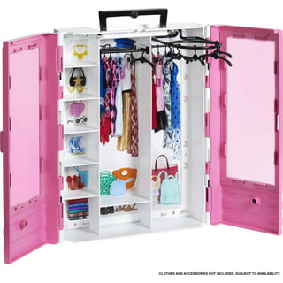 HighFun 50PCS Doll Hangers for Barbie Hangers for Doll Clothes 1 Pink  Lovely Box Storage Doll Hangers for 12 inch Dolls