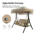 thumbnail image 6 of Iwicker 3-Seat Canopy Steel Porch Swing Textilene Swing Glider with Adjustable Canopy, Brown, 6 of 7