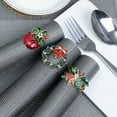 thumbnail image 4 of Cloth Napkin Hollow Pattern Christmas Wreath Gold And Silver Metal Thanksgiving Dinner Table Alloy Wedding Decoration, 4 of 15