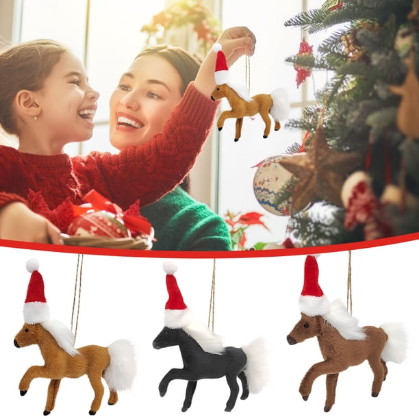 Colgante Manual Ganfancp Caballo Simulación Decoración Navidad Pata de Gallo