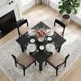 thumbnail image 3 of Dovelina 39.4" Square Dining Table for 4, Kitchen Table with Solid Wood Leg, for Small Apartment, Kitchen, Dining Room, 3 of 7